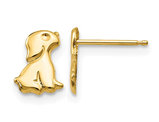 14K Yellow Gold Polished Sitting Dog Post Earrings